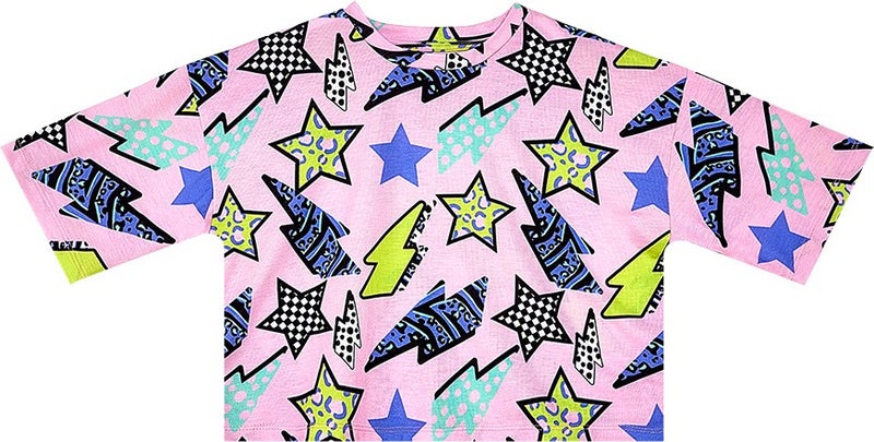 Mshb&G Star and Lightning Girls T-Shirt Denim Shorts Set - Image 5
