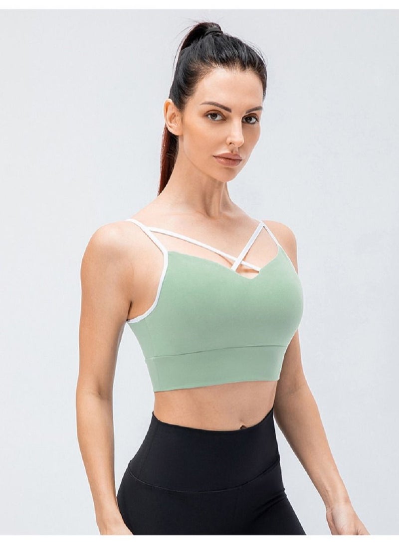 Loquat - New  nylon shock gathering running bra yoga vest - Image 1