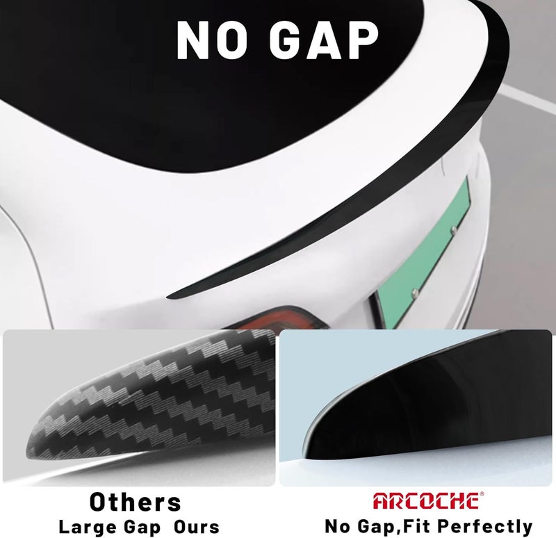 Arcoche Fit Tesla Model Y Spoiler Wing Performance Rear Trunk Lip Tail Lid (Glossy Black) 2020-2023 - Image 3