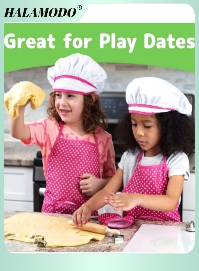 HALAMODO Kids Cooking and Baking Chef Set Complete Cooking Sets Toddler Dress Up and Pretend Play Dress Up Clothes Kids Kitchen Toys for Girls 3-5 Years Old  - Image 4