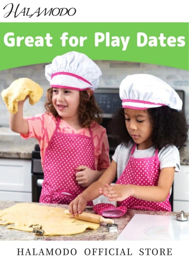 HALAMODO - Kids Cooking and Baking Chef Set Complete Cooking Sets Toddler Dress Up and Pretend Play Dress Up Clothes Kids Kitchen Toys for Girls 3-5 Years Old - Image 1