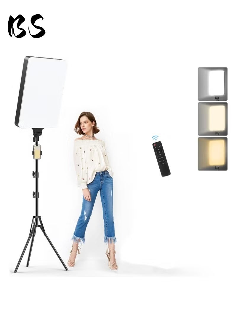 BS 12-inch LED video light kit | Tripod and phone mount | Panoramic fill light | 3000K-6600K color temperature | 85 CRI studio light | Perfect for portraits, product photography, and videography. - Image 1