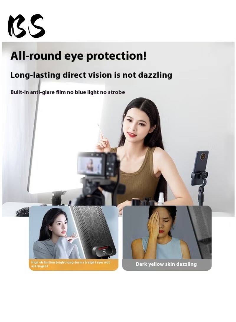 BS 12-inch LED video light kit | Tripod and phone mount | Panoramic fill light | 3000K-6600K color temperature | 85 CRI studio light | Perfect for portraits, product photography, and videography. - Image 4