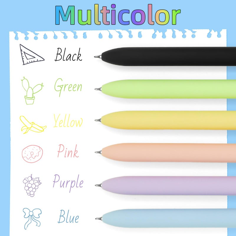 UIXJODO Colored Pens, 6 Pcs Colorful Pens Fine Point Smooth Writing Pen, 0.5mm Colored Ink Gel Pen for Journaling Note Taking Planner, School Supplies Gifts for Nurse Teacher (6 Pcs Gold Vibrant) - Image 2