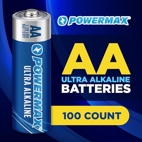 Powermax 100-Count Double AA Batteries, Ultra Long Lasting Alkaline Battery for Home and Office, 10-Year Shelf Life, Reclosable Packaging - Image 2