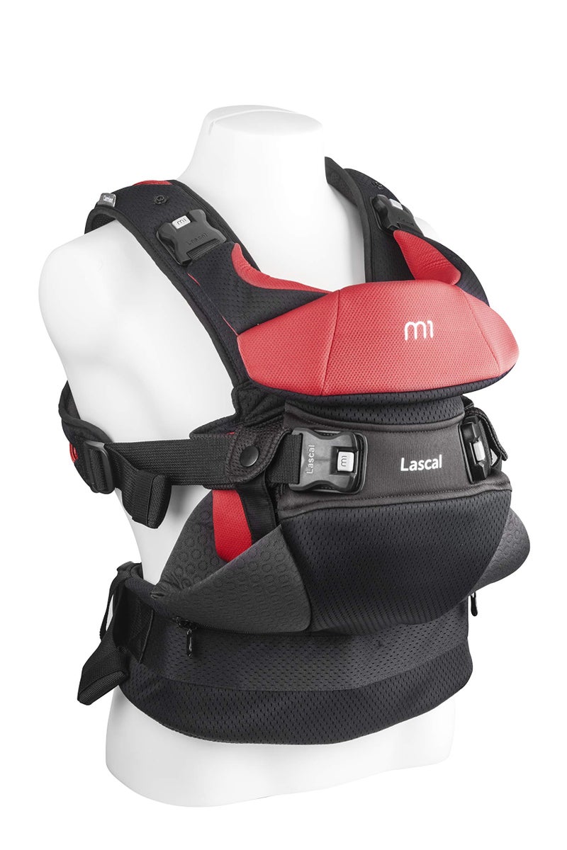Lascal m1 Carrier 833 lbs Red Superior HipHealthy MPosition Seat for Infants Patented HipZip Support for Toddlers MultiPosition Ultra Comfortable Carrier for Parents Babies Toddlers