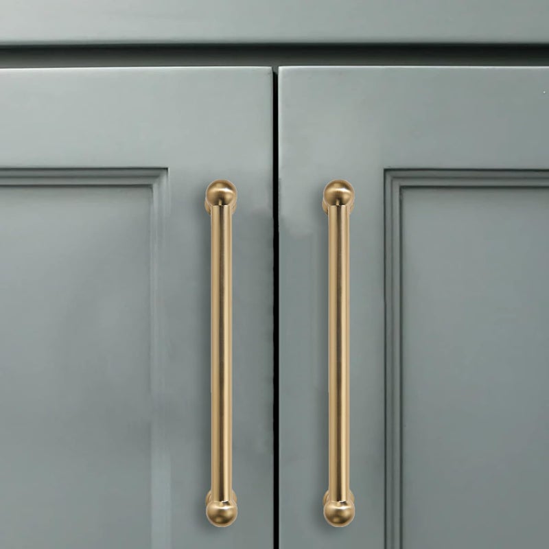 CABDM 10 Pack 3 Inch Solid Kitchen Cabinet Handles Brushed Brass Heavy Duty Cabinet Pulls Satin Brass Drawer Pulls Cabinet Hardware Kitchen Handles for Cabinets Cupboard Handles - Image 3