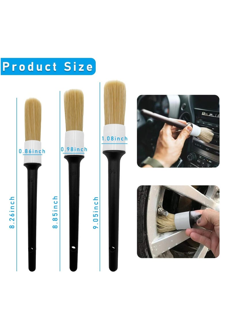 Loquat 3PCS Car Auto Detailing Brush Set，Car Cleaner Brush Set for Interior Exterior, Wheels, Tires，Seats - Image 2