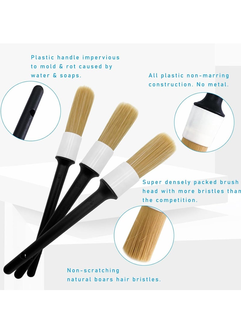 Loquat 3PCS Car Auto Detailing Brush Set，Car Cleaner Brush Set for Interior Exterior, Wheels, Tires，Seats - Image 3