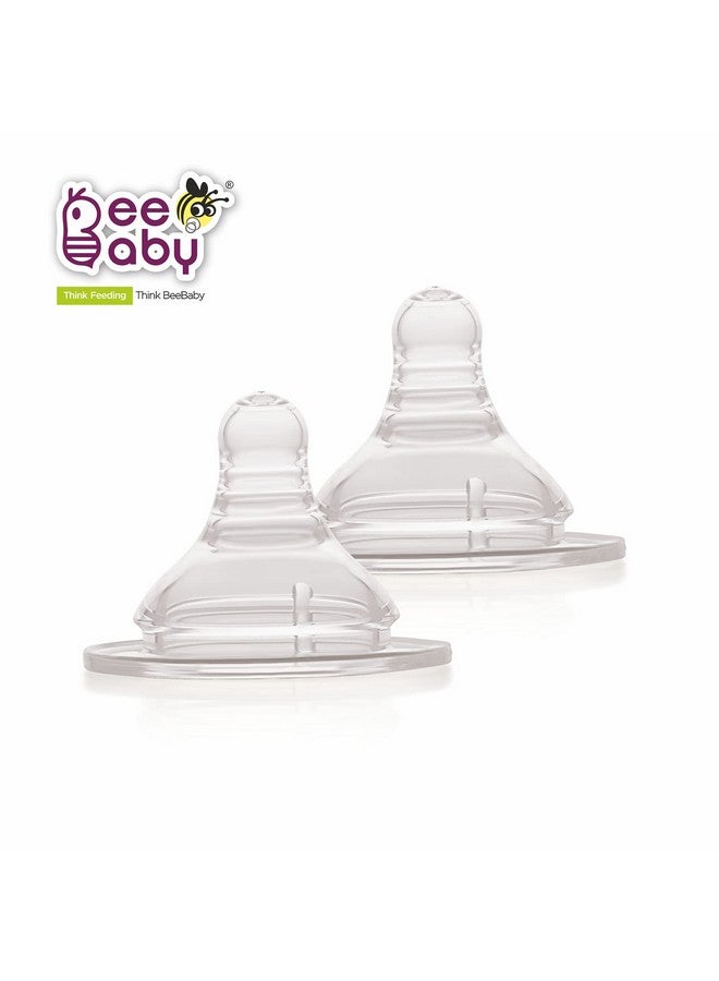 Beebaby Ease Anti-Colic Silicone Nipple/Teat With Carry Case For Wide Neck Baby Feeding Bottle. Slow Flow. (S Hole) (Pack Of 2) 0M+ | 100% Bpa Free | Easy To Latch. - Image 2