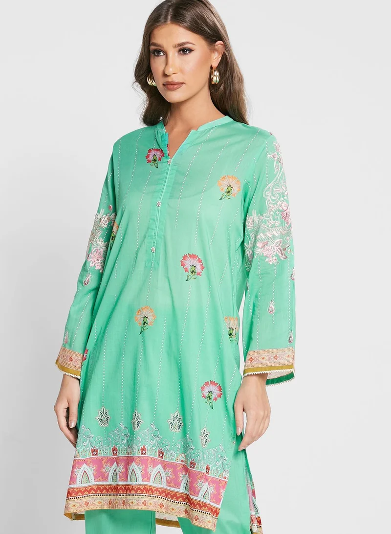 Nishat Linen Printed Kurti & Pants With Dupatta