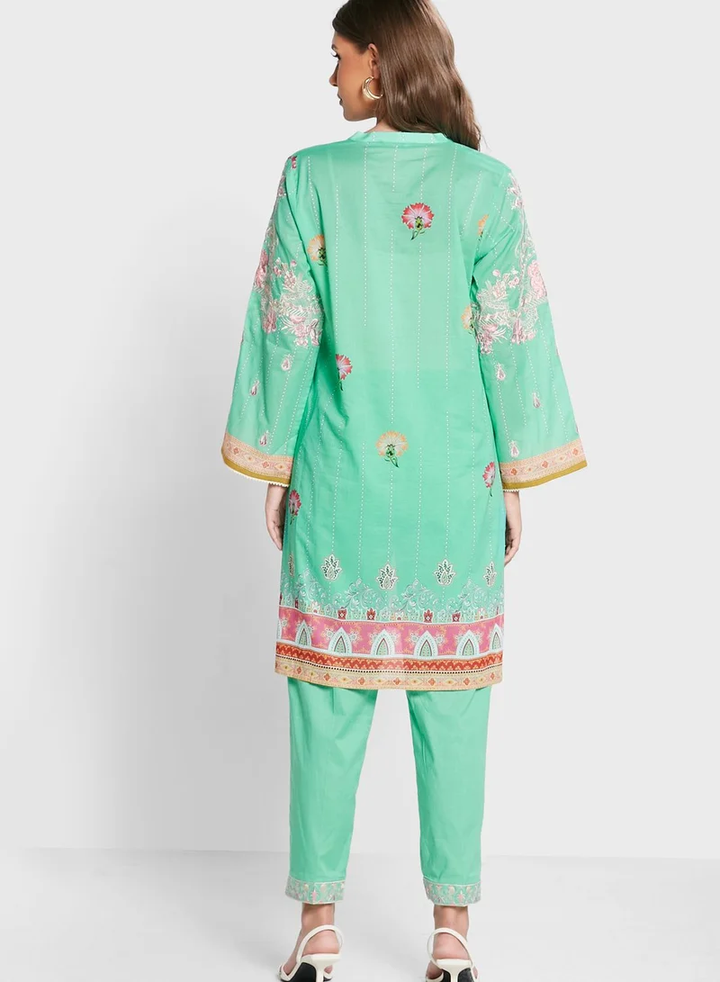 Nishat Linen Printed Kurti & Pants With Dupatta