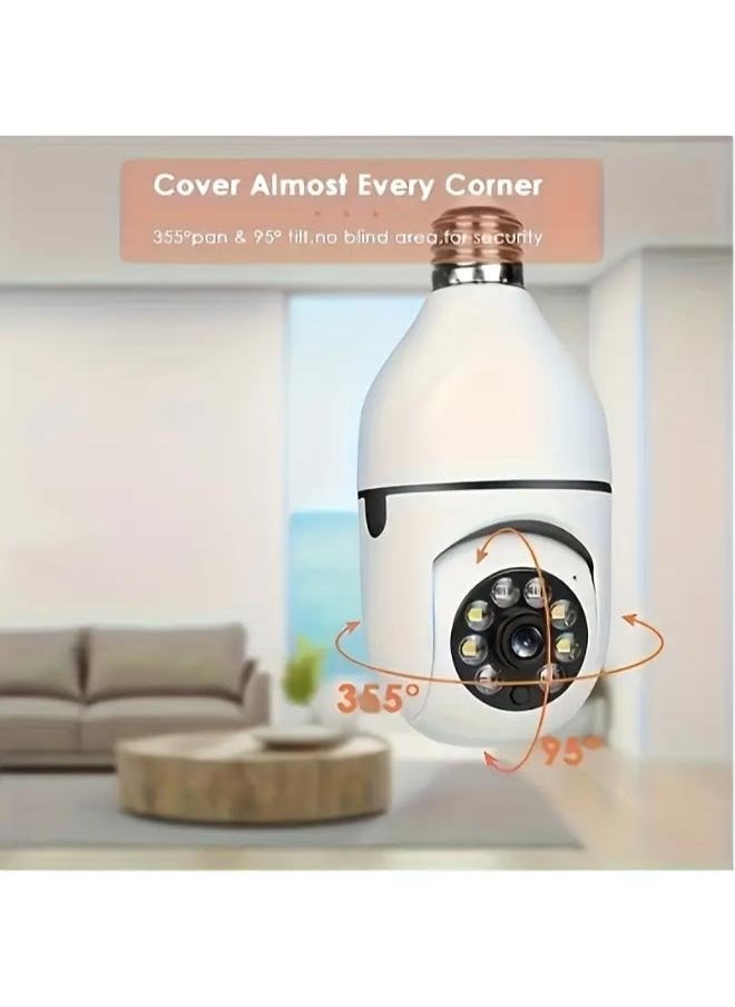 ELTRAZONE - (Pack of 4) 1080P Wireless Light Bulb Camera Dome Security System | 360° View WiFi Surveillance Cameras with Night Vision, Motion Detection & Alarm | Screw-In Light Socket Installation | Home Indoor Outdoor Monitoring Smart Security Cameras - Image 1