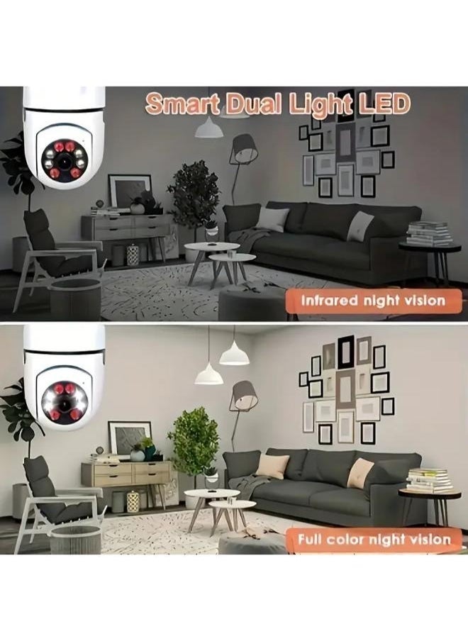 ELTRAZONE - (Pack of 4) 1080P Wireless Light Bulb Camera Dome Security System | 360° View WiFi Surveillance Cameras with Night Vision, Motion Detection & Alarm | Screw-In Light Socket Installation | Home Indoor Outdoor Monitoring Smart Security Cameras - Image 1