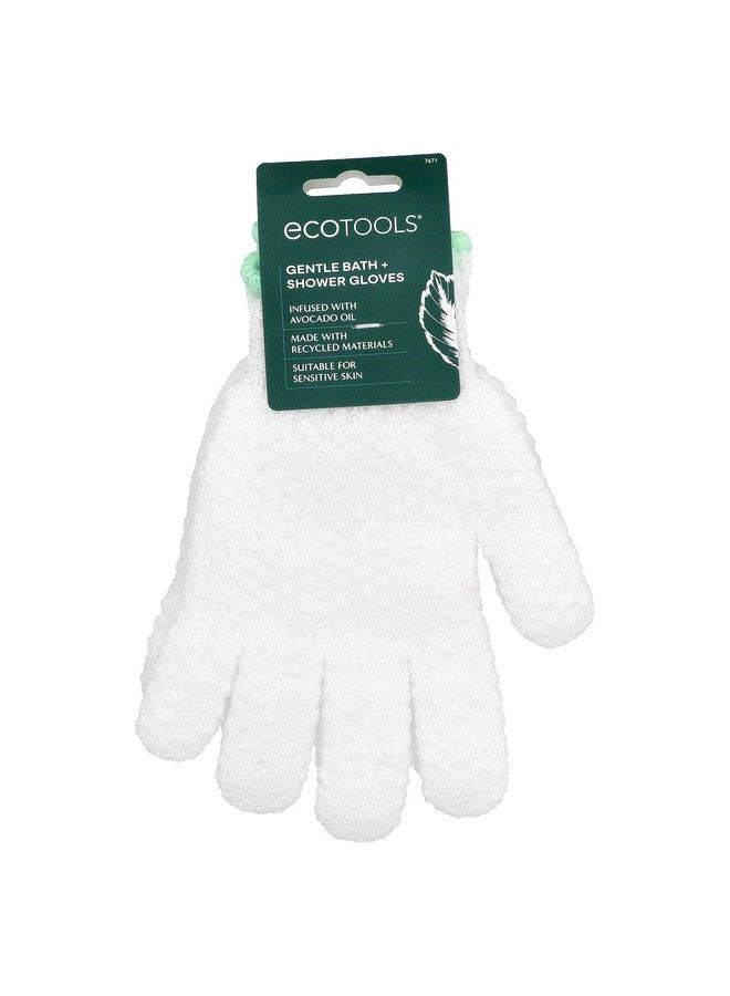 Ecotools Gentle Bath + Shower Gloves Exfoliating Gloves Remove Dead Skin & Cleanse The Whole Body Bath Gloves Infused With Avocado Oil To Scrub & Hydrate Cruelty Free 1 Pair (2 Gloves) - Image 1