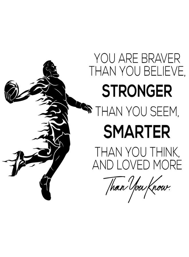 WOYINIS Basketball Player Wall Decals Motivational Quotes Stickers Vinyl Sport Decal Sport Art Peel and Stick Be Kind Be Humble Be Strong Decal Sticker Kids Bedroom Playroom - Image 3