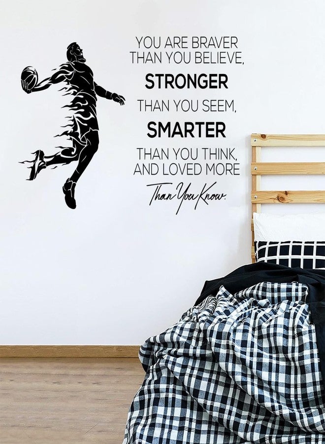WOYINIS Basketball Player Wall Decals Motivational Quotes Stickers Vinyl Sport Decal Sport Art Peel and Stick Be Kind Be Humble Be Strong Decal Sticker Kids Bedroom Playroom - Image 5