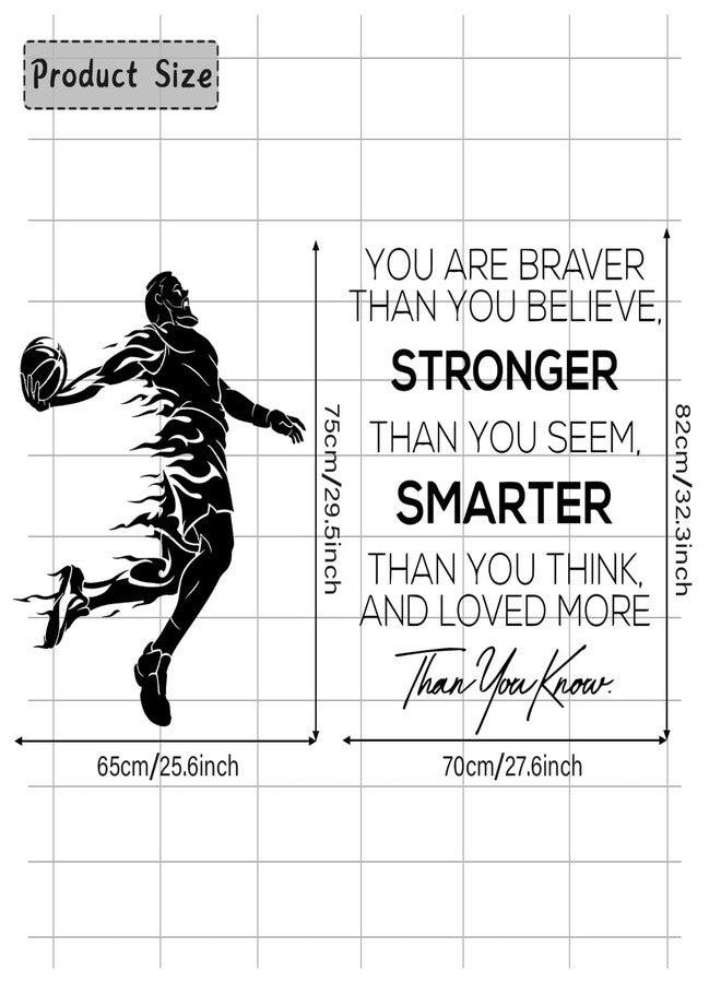WOYINIS Basketball Player Wall Decals Motivational Quotes Stickers Vinyl Sport Decal Sport Art Peel and Stick Be Kind Be Humble Be Strong Decal Sticker Kids Bedroom Playroom - Image 4