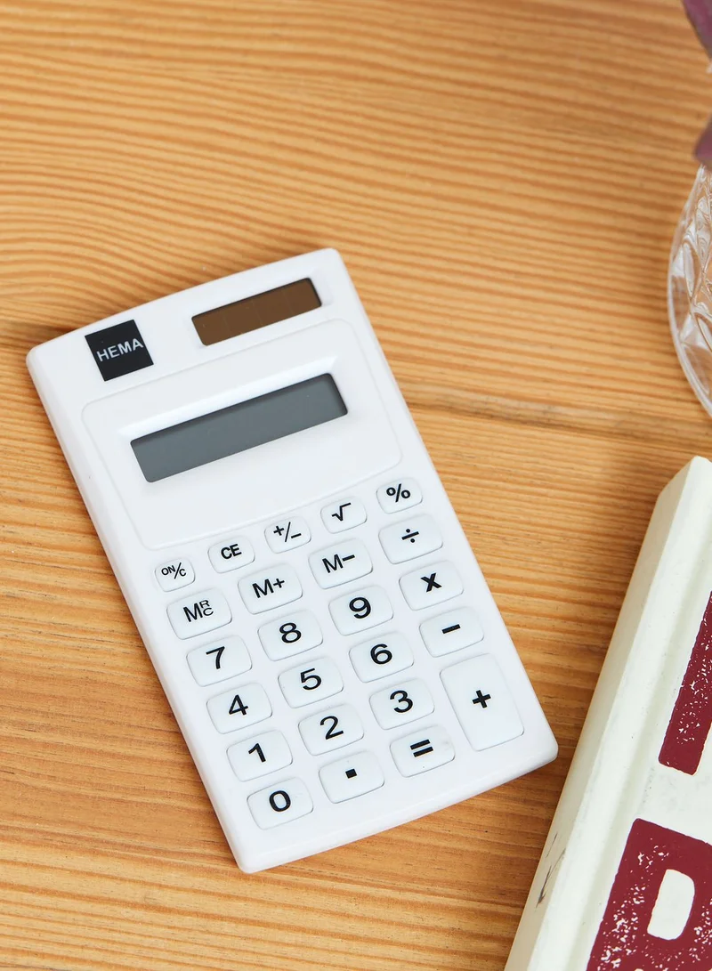 Hema White Pocket Calculator