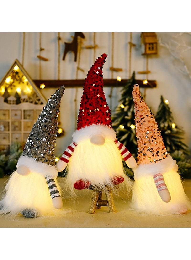 3 Piece LED Rudolph Doll Lamp Luminous Faceless Doll Ornament Christmas - Image 5