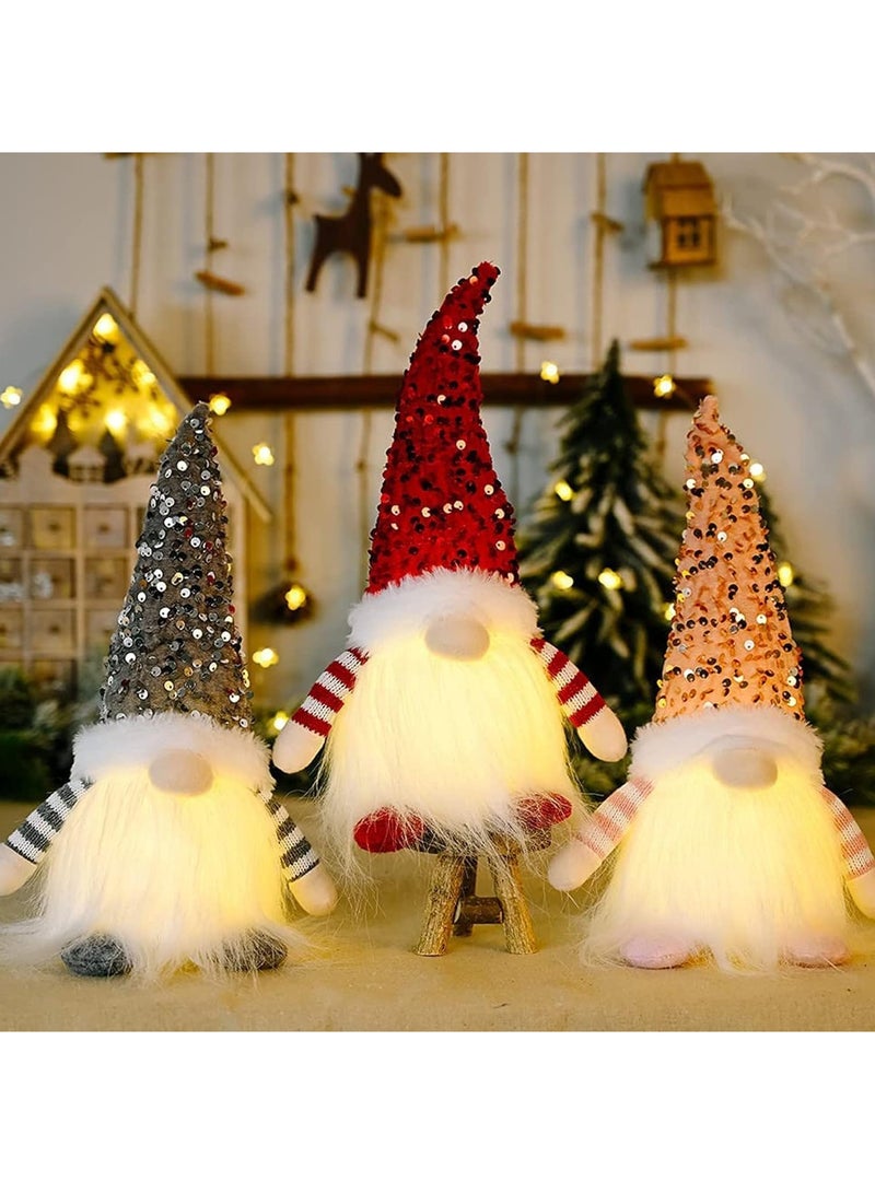 3 Piece LED Rudolph Doll Lamp Luminous Faceless Doll Ornament Christmas - Image 1
