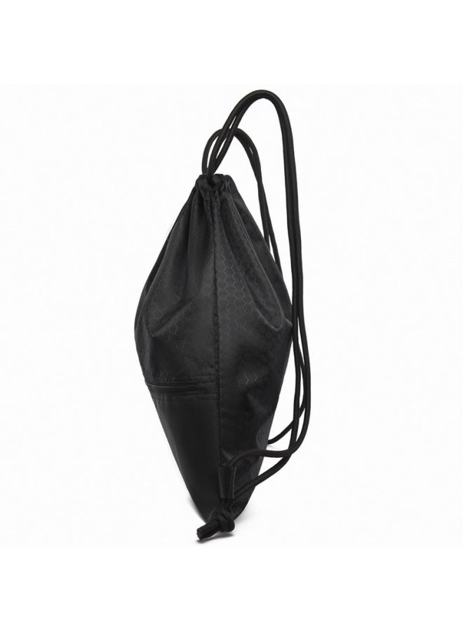 Outdoor Basketball Oxford Cloth Bundle Pocket Large Capacity Drawstring Bag Backpack Training Organization Fixed Print LOGO-Color:Black-Capacity:Trumpet - Image 3