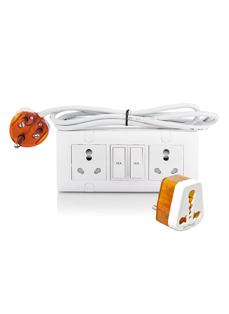 HI PLASST PINS N PLUGS HiPLASST 22 16A 16A Modular Board Extension Strip Multi Outlet Electrical Switch Board for Heavy Appliances 10 Yard  - Image 1
