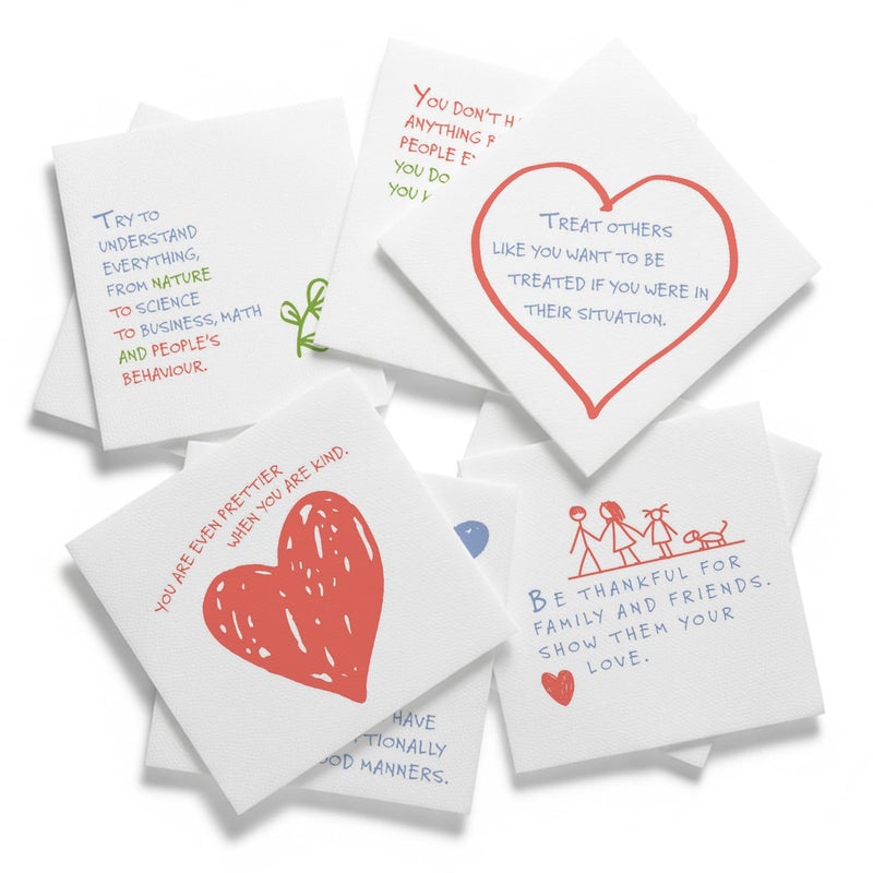 Chrome Cherry Tiny Truths Lunch Notes for Kids - 50 Motivational Affirmations for Emotional Intelligence on 3-Ply Highly Absorbent Paper Napkins for Lunch Boxes & School - Image 1