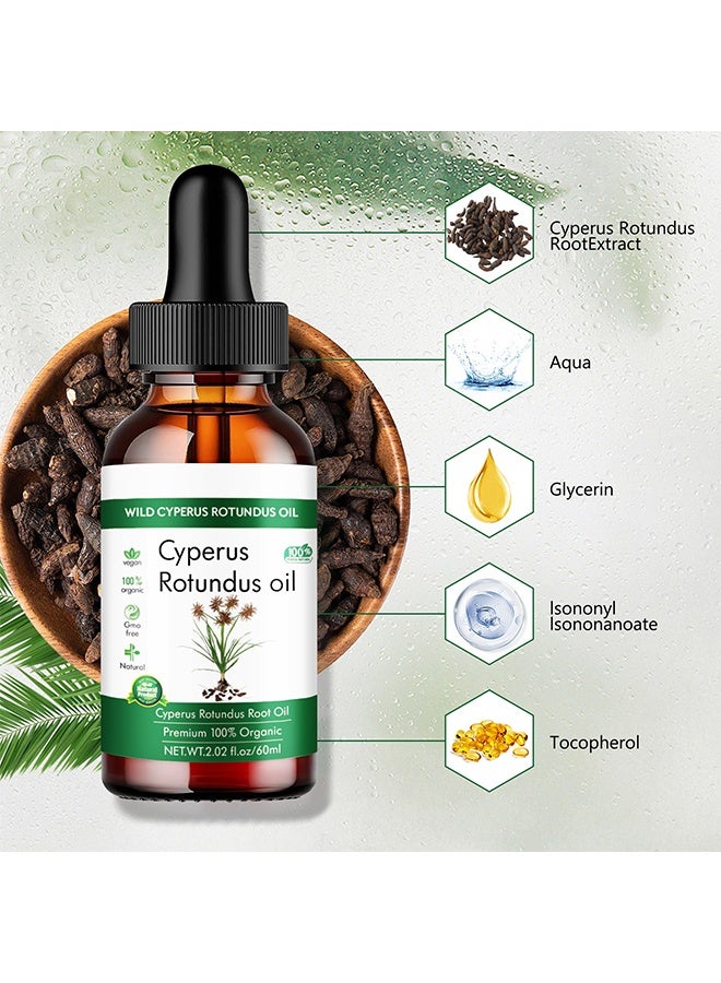 لونون زيت السيبيرس روتوندوس - زيت قبرص الطبيعي مزيج زيت عشبة الجوز لتقليل نمو شعر الجسم، تنعيم البشرة وإزالة الشعر، ترطيب وتهدئة، مثالي لجميع أنواع البشرة - Image 4