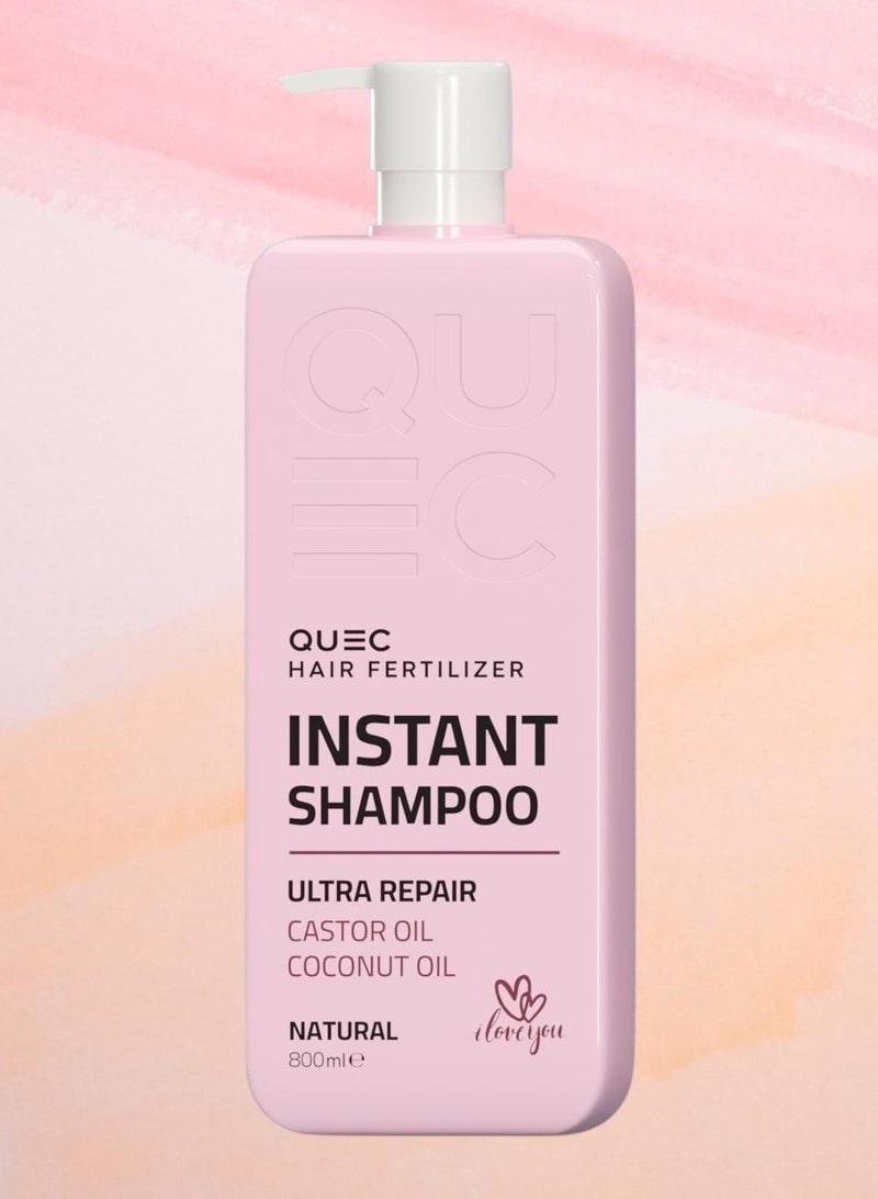 Quec Italia Quec Hair Instant Shampoo Ultra Repair with Castor Oil and Coconut Oil 800ml - Image 1
