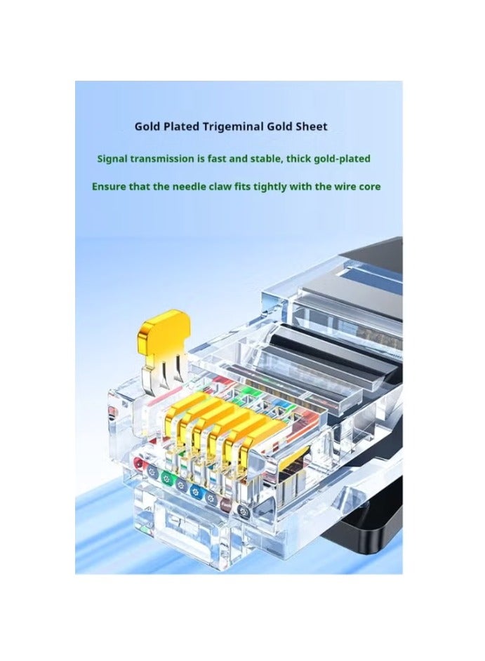 كابل إيثرنت Cat 7 بطول 2 متر، كابل شبكة محلية 10 جيجابت عالي السرعة، مع موصل مطلي بالذهب RJ45، وصلة إنترنت محمية بسرعة 10 جيجابت في الثانية 600 ميجاهرتز، يستخدم للمفاتيح وأجهزة التوجيه والمودم - Image 3