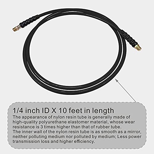 AMZCNC 10' 10000psi High Pressure Hydraulic Hose CH-604 Coupler 3/8" Thread Hydraulic Hose Assembly,1/4" ID x 10 ft(BLACK, 10' 10000 PSI 3/8") - Image 4