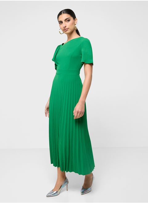 Pleated Flared Dress