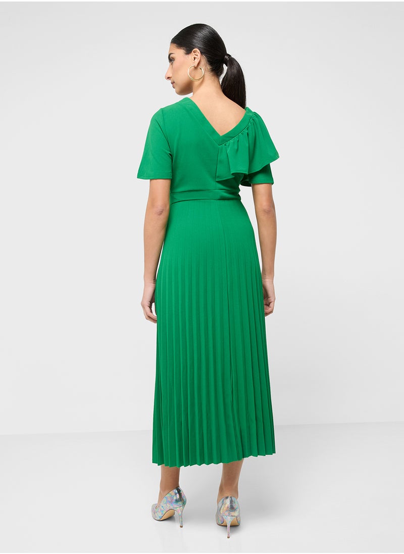 Pleated Flared Dress