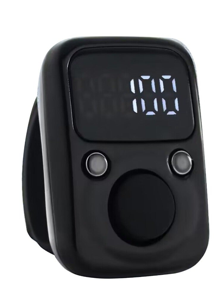 Electric Finger Tally Counter Digital  Tasbeeh Zikr Ring  Silver - Image 1