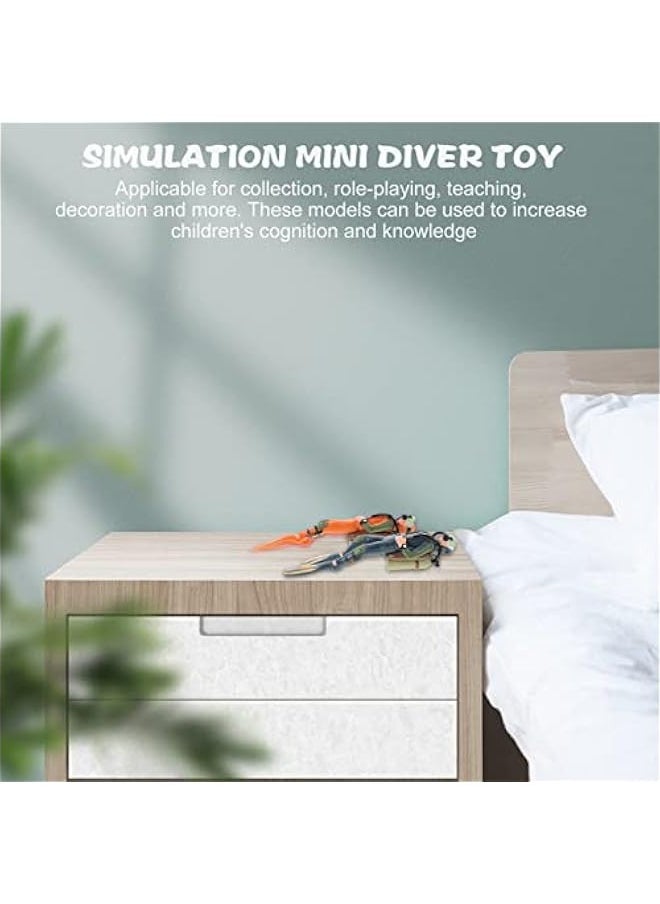Generic - Diver with Hose Toy Squid Fish Tank Action Figure Divers: 2PCS Scale Model Sea Animals Scuba Diver Toy Swimmers Diver Figures - Image 1