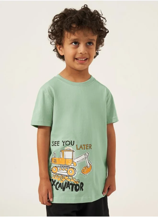 ستايلي Styli Graphic Print Short Sleeves T-Shirt