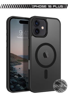 SNBFA Magnetic Case for iPhone 16 Plus , Compatible with MagSafe Shockproof Protection Cover, Translucent Matte Phone Case with Strong Magnet, Slim Case for iPhone 16 Plus (2024)(Black)  - Image 1