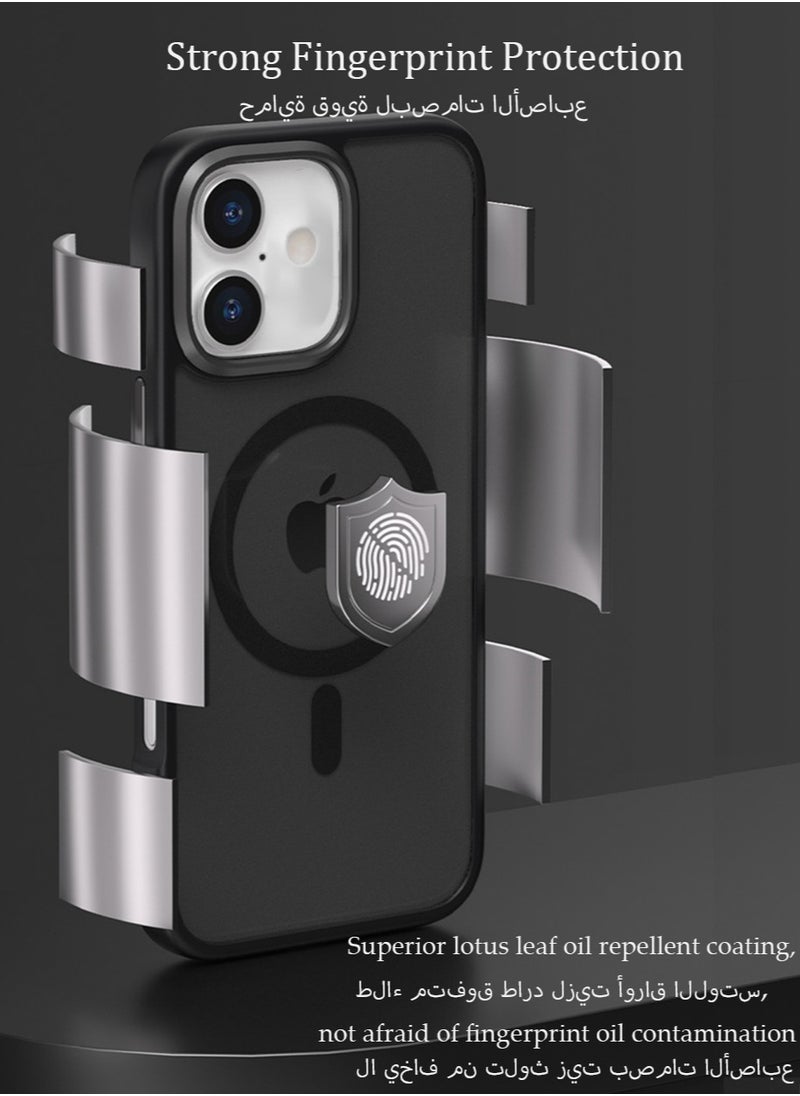 SNBFA - Magnetic Case for iPhone 16 Plus , Compatible with MagSafe Shockproof Protection Cover, Translucent Matte Phone Case with Strong Magnet, Slim Case for iPhone 16 Plus (2024)(Black) - Image 1