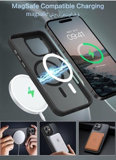 SNBFA Magnetic Case for iPhone 16 Plus , Compatible with MagSafe Shockproof Protection Cover, Translucent Matte Phone Case with Strong Magnet, Slim Case for iPhone 16 Plus (2024)(Black)  - Image 3