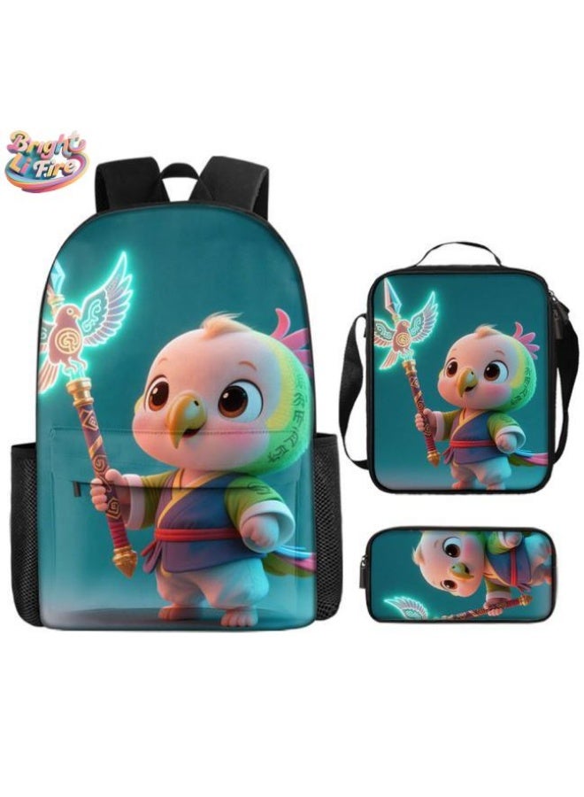 Bright Li Fire The hit is coming! Fun cartoon bag three-piece set, the fashion new favorite of students and teenagers (available for students, children, friends on outings, mountain climbing, schooling, etc.) - 46 - Image 1