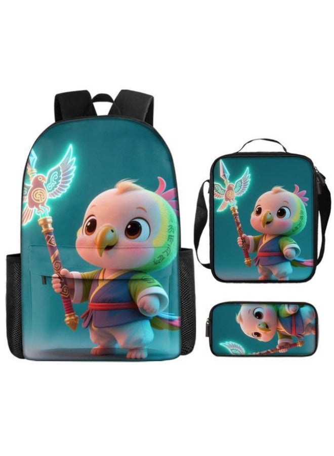 Bright Li Fire The hit is coming! Fun cartoon bag three-piece set, the fashion new favorite of students and teenagers (available for students, children, friends on outings, mountain climbing, schooling, etc.) - 46 - Image 2