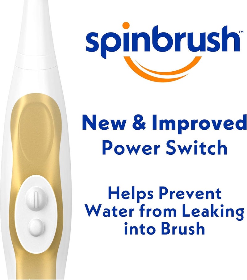 Spin Brush PRO CLEAN Battery Powered Toothbrush, Soft Bristles, 1 Count, Gold or Blue Color May Vary - Image 2