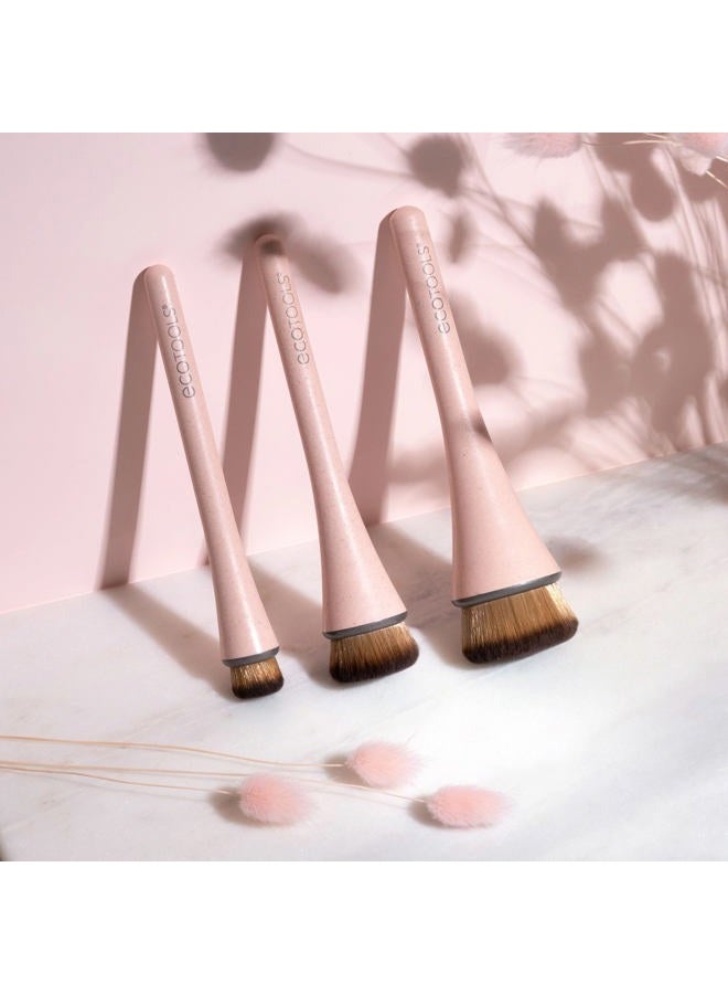 Ecotools 360 Ultimate Blend Makeup Brush Kit, For Cream, Liquid, & Powder Foundation, Blush, & Bronzer, Buff & Blend Makeup, Full Coverage, Dense Bristles, Vegan & Cruelty-Free, 3 Piece Set - Image 5