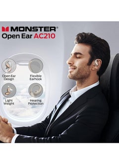 Monster Open Ear AC210 Headphones, Bluetooth 5.4 Earphones Stereo Sound, Wireless Headphones 30 Hours Playback, Type-C Charging, HD Clear Calls, Touch Control, IPX5 Waterproof Open Ear Earbuds  - Image 2