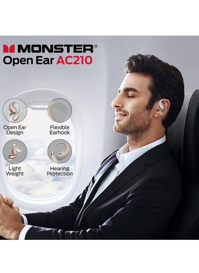 Monster - Open Ear AC210 Headphones, Bluetooth 5.4 Earphones Stereo Sound, Wireless Headphones 30 Hours Playback, Type-C Charging, HD Clear Calls, Touch Control, IPX5 Waterproof Open Ear Earbuds - Image 1