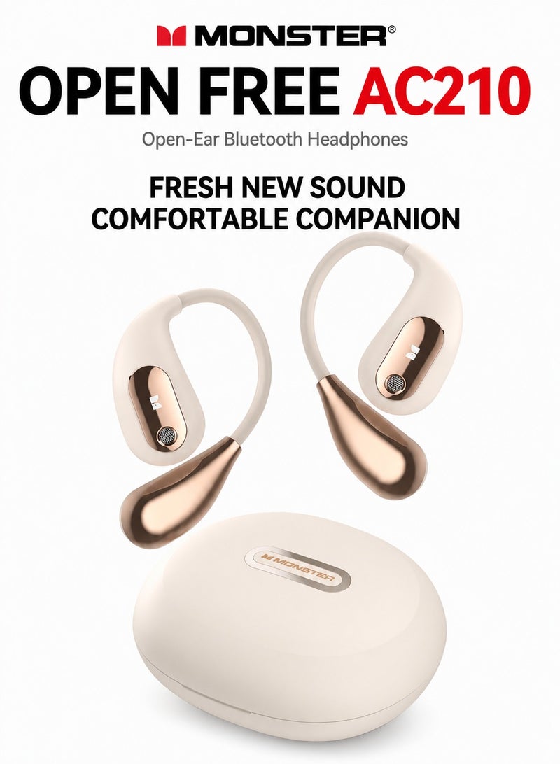 Monster Open Ear AC210 Headphones, Bluetooth 5.4 Earphones Stereo Sound, Wireless Headphones 30 Hours Playback, Type-C Charging, HD Clear Calls, Touch Control, IPX5 Waterproof Open Ear Earbuds - Image 1