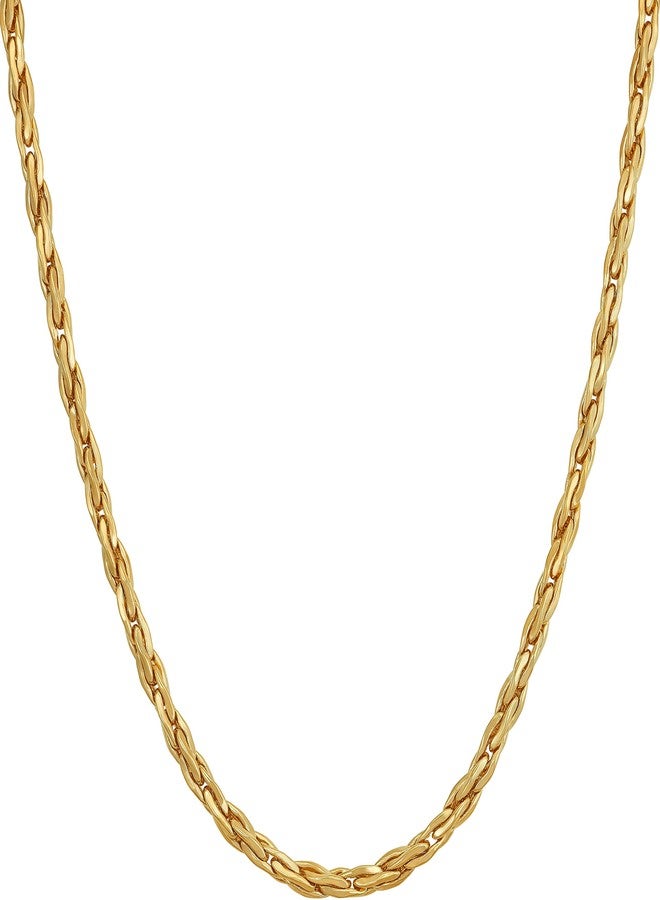 LIFETIME JEWELRY Twister Weave Chain Necklace for Women & Men 24k Real Gold Plated (2mm & 3mm) (3mm, 20 inches) - Image 1