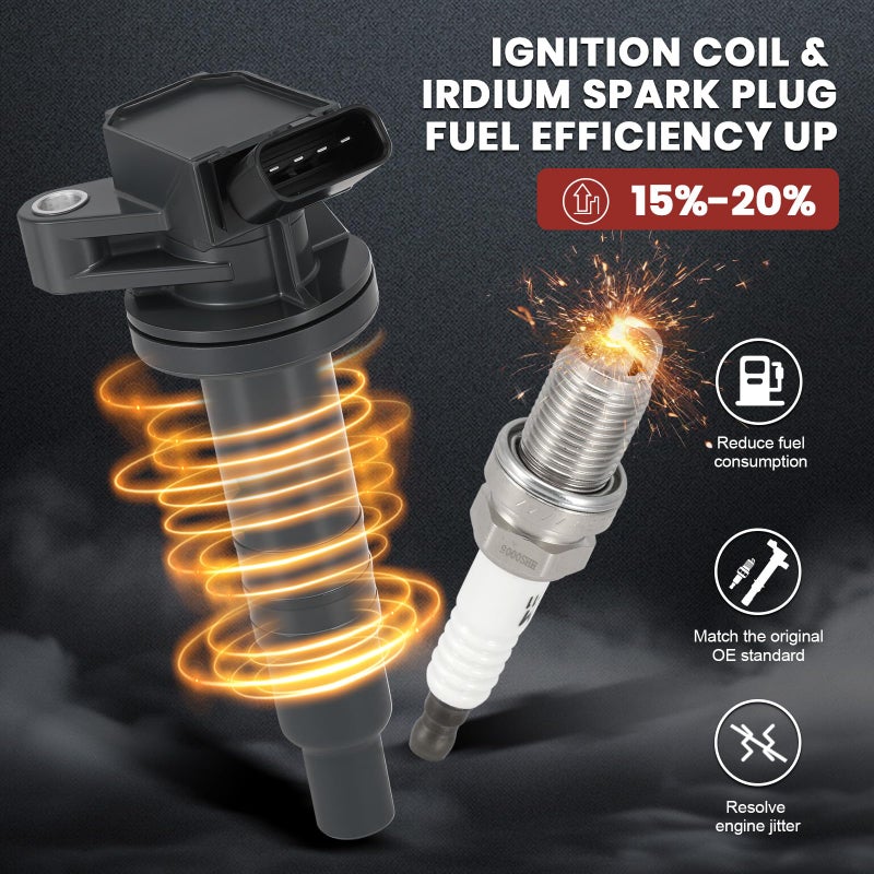 KacuYelin UF247 Ignition Coil Pack and Iridium Spark Plugs Set of 4 Compatible with Toyota Celica Corolla Matrix MR2 Spyder Chevrolet Prizm Pontiac Vibe 1999-2008 1.8L L4 Replaces#5C1074 & 4503 - Image 5
