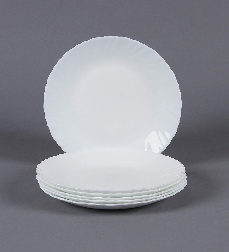 Saaikee Classique Quarter Dinner Plates Set of 6 Ceramic White Round 7.5 Inch Microwave Oven Safe Stylish Dining Table Ware for Salads Fruits Snacks Kitchen Serving Gift Pack - Image 4